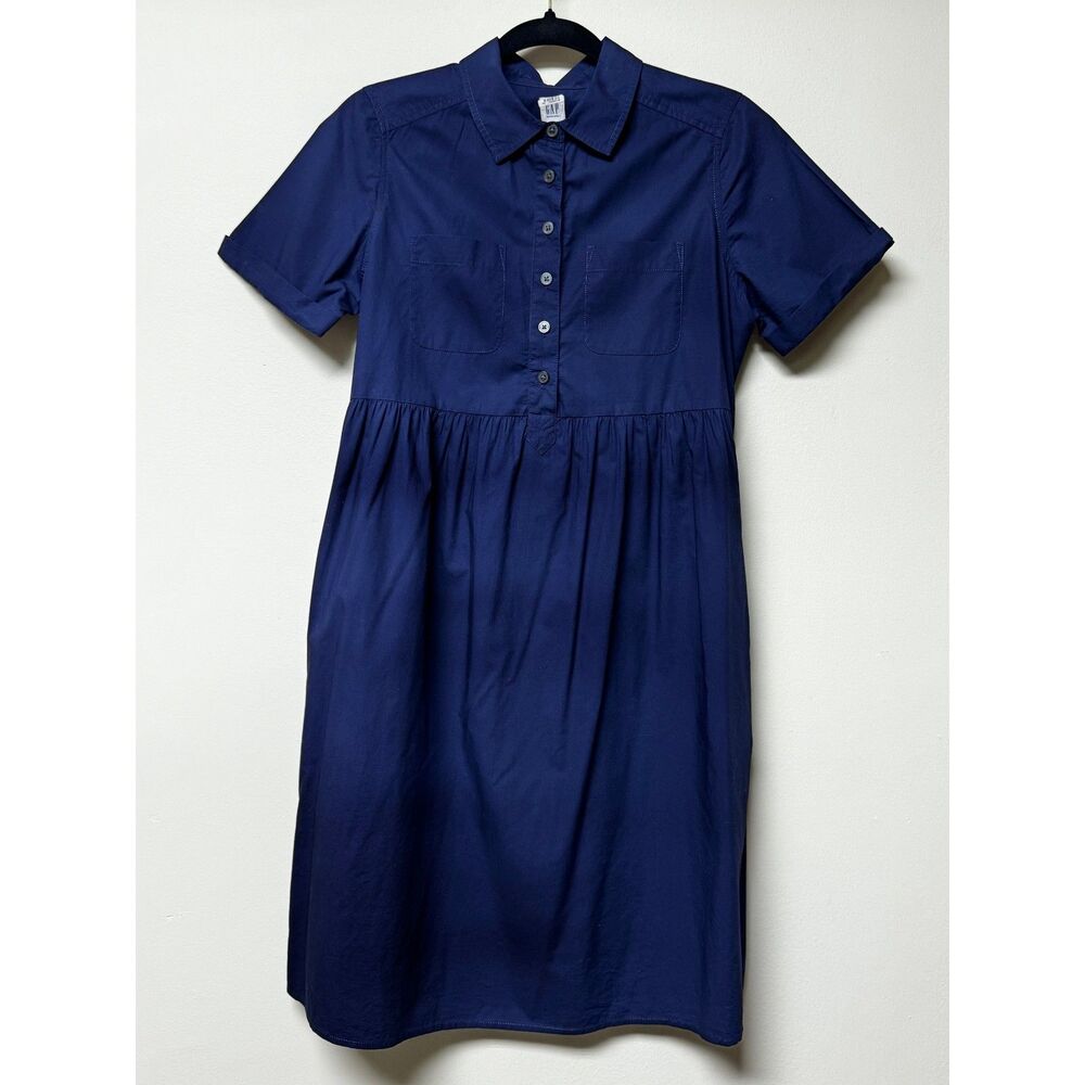 GAP MATERNITY Navy Shirtdress Midi Length, Sz XS